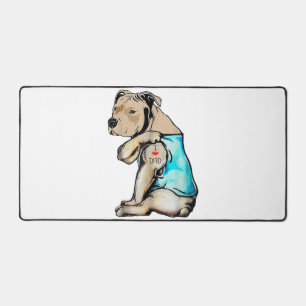 Pitbull Chien I Love Papa Tattoo drôle Famille