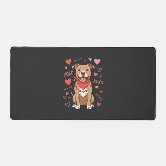 Pitbull de la Saint-Valentin XOXO Design d'amour (Recto)