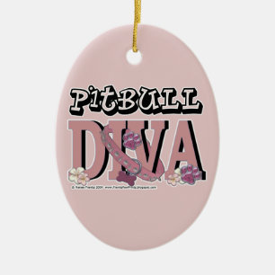 Pitbull DIVA Keramisch Ornament