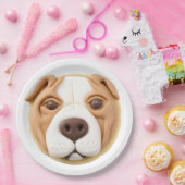 Pitbull Dog 3D geïnspireerd Papieren Bordje (Feest)
