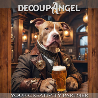 Pitbull Dog Cheers - Decoupage - Tissuepapier