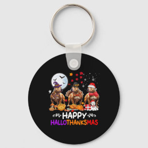 Pitbull Dog Christmas Happy Hallothankmas Thanksgi Sleutelhanger