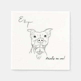 Pitbull Dog Cocktail bruiloft servetten