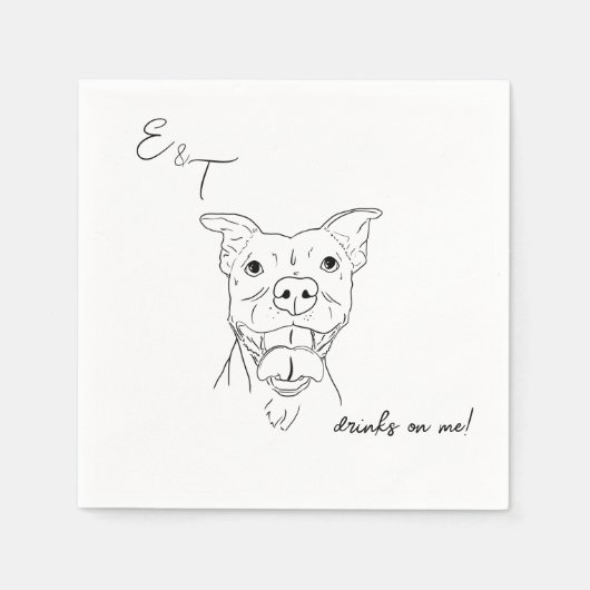 Pitbull Dog Cocktail bruiloft servetten (Voorkant)