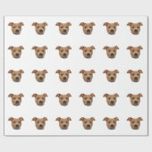 Pitbull Dog Face Pet Cadeaupapier (Vlak)