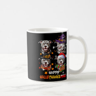 Pitbull Dog Hallothanksmas Halloween Thanksgiving Koffiemok