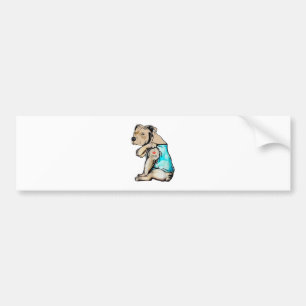 Pitbull Dog I Love Dad Tattoo Funny Family Bumpersticker