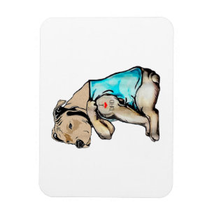 Pitbull Dog I Love Dad Tattoo Funny Family Magneet