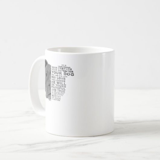 Pitbull Dog is uw vriend uw partner uw werk Koffiemok (Voorkant links)