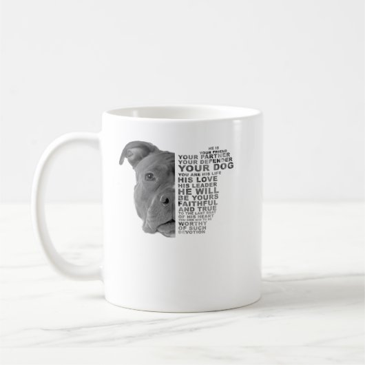 Pitbull Dog is uw vriend uw partner uw werk Koffiemok (Links)