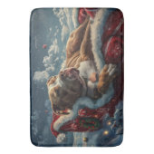 Pitbull Dog Kerstfeest Badmat (Voorkant Verticaal)