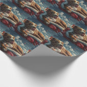 Pitbull Dog Kerstfeest Cadeaupapier (Hoek)