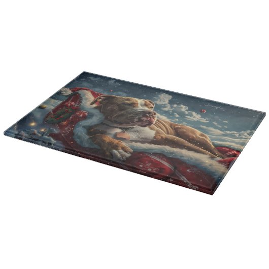 Pitbull Dog Kerstfeest Snijplank (Hoek)