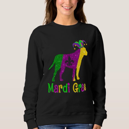 Pitbull Dog Lover Mardi Gras Carnival Jester Trui (Voorkant)