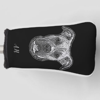 Pitbull dog monogramed putter golf head cover