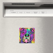 Pitbull Dog Pop Art Magneet (Insitu (Vaatwasser))