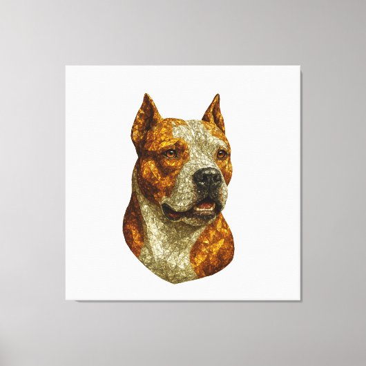 Pitbull Dog Portrait Canvas Afdruk (Voorkant)