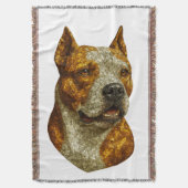 Pitbull Dog Portrait Deken (Voorkant Verticaal)