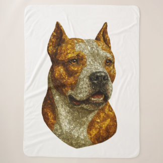 Pitbull Dog Portrait Sherpa Deken