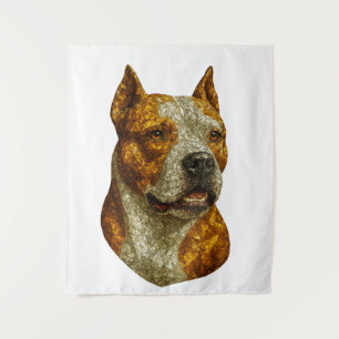 Pitbull Dog Portrait Wandkleed