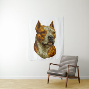 Pitbull Dog Portrait Wandkleed
