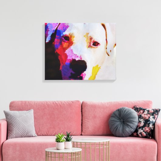 Pitbull Dog Portret Canvas Art Print (Insitu (Woonkamer))
