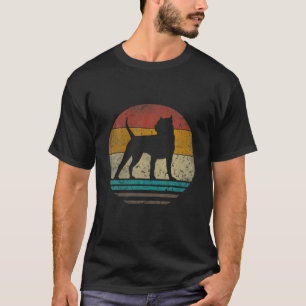 Pitbull Dog Retro Silhouette Dog Pa Fathe T-shirt