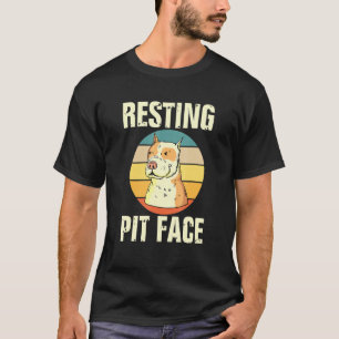 Pitbull Dog Rustende Pit Gezicht Retro Dog T-shirt