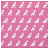 Pitbull Dog Silhouette Pit Bull Roze Stof (Swatch)