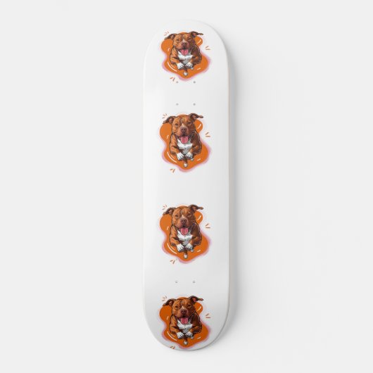 Pitbull Dog Skateboard (Voorkant)