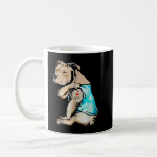 Pitbull Dog Tattoo I Love Mom Mother's Day Gift T- Koffiemok