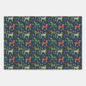 Pitbull Dogs Kerstfeestdag Inpakpapier Vel (Voorkant)