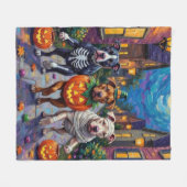 Pitbull Dogs Trick-or-Treating Halloween kostuums Fleece Deken (Voorkant (Horizontaal))