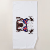 Pitbull Dragen Union Jack Zonnebril Strandlaken (Voorkant)