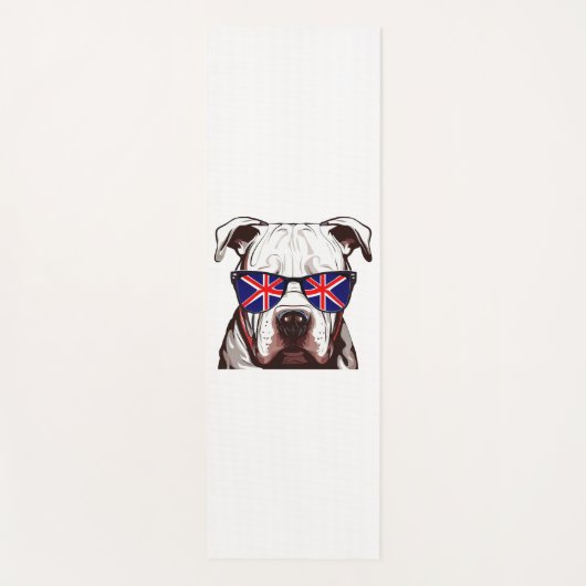Pitbull Dragen Union Jack Zonnebril Yogamat (Voorkant)
