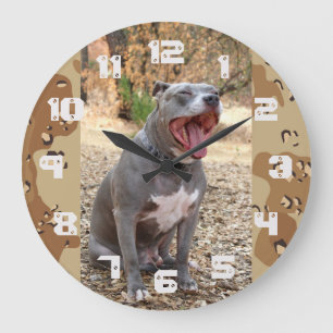 Pitbull Drill Sergeant Wall Clock Grote Klok