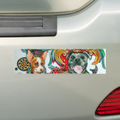 Pitbull en Chihuahua Bumpersticker (Op auto)