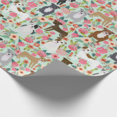 Pitbull Floral Gift wrap - cadeauomslag met pit Cadeaupapier (Hoek)