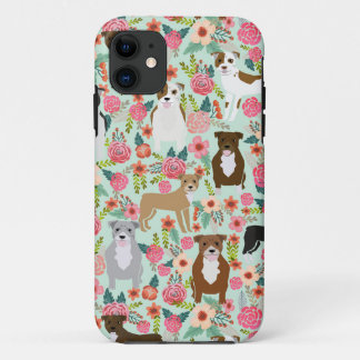 Pitbull Floral Iphone Case - peertelefoon draagtas