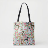 Pitbull Florals Canvas tas (Voorkant)