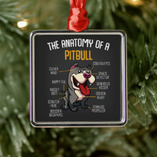 Pitbull Funny Metalen Ornament