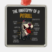 Pitbull Funny Metalen Ornament (Voorkant)
