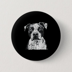 Pitbull Gezicht Schattige Hondenliefhebber Mannen Ronde Button 5,7 Cm