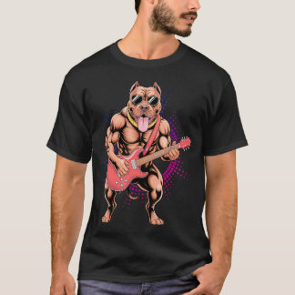 Pitbull Gitaar Spelend - Grappige Pit Bull Pittie T-shirt