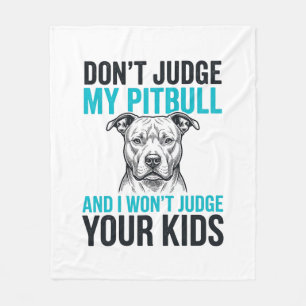 Pitbull Grappige Spreuk Vintage Gravure Hond Ontwe Fleece Deken