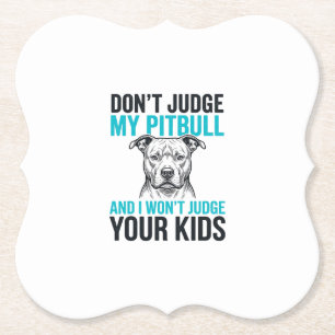 Pitbull Grappige Spreuk Vintage Gravure Hond Ontwe Kartonnen Onderzetters