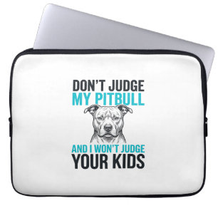 Pitbull Grappige Spreuk Vintage Gravure Hond Ontwe Laptop Sleeve