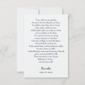 Pitbull Grijs Memorial Gedicht Aangepaste Naam Sym Bedankkaart (Achterkant)