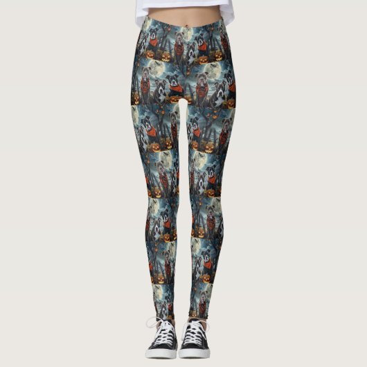 Pitbull Halloween Griezelen Leggings (Voorkant)