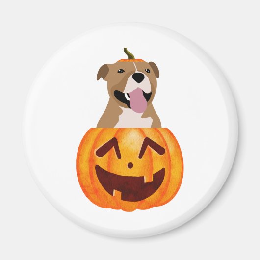 Pitbull Halloween Magneet (Voorkant)